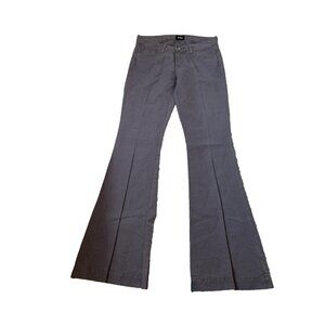 Hudson Jeans Women size27 Grey Flare Rise 8 Linen wide leg Ferris Flap 35 inseam